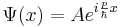 \Psi(x) = Ae^{i\frac{p}{\hbar}x}
